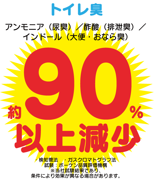 トイレ臭99以上減少